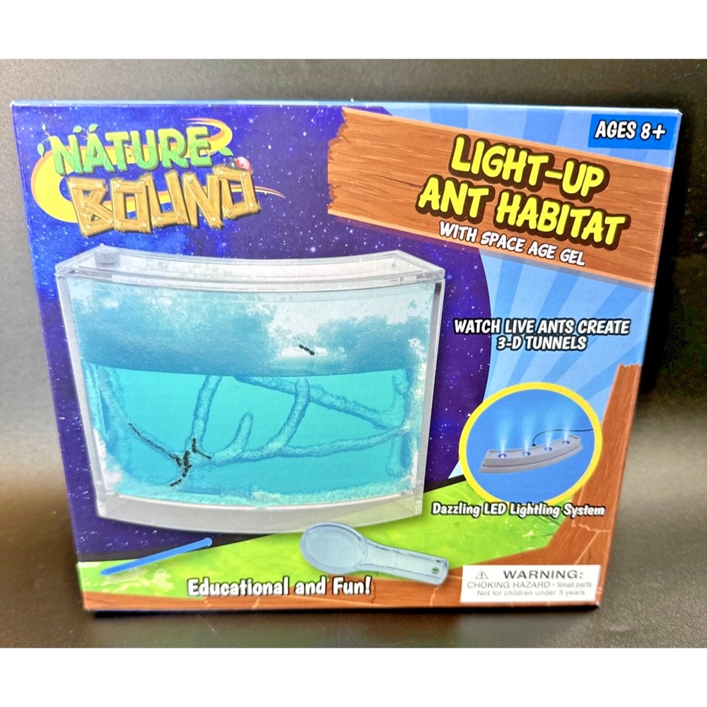 LIGHT UP GEL ANT FARM led light illuminate as ants tunnel STEM SCIENCE TOY!!!
